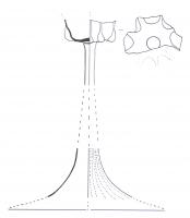 VAB-7009 - Verre à tige creuse et coupe étroite côteléeverreVerre à tige creuse et coupe étroite légèrement cintrée, moulée avec des côtes saillantes.