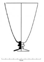 VAB-8010 - Verre à boire Barrera 15 à bouton pleinverreVerre à boire avec une coupe tronconique démesurée par rapport au pied court, mouluré et plein. La base est un disque étroit, quasi-plan.