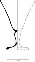 VAB-8016 - Verre à jambe soufflée en forme de balustreverreVerre à coupe conique avec ou sans décor et une jambe creuse soufflée en forme de balustre, galbée, renflée en partie haute.