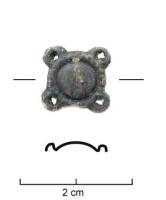 ACE-7015 - Applique circulaire à oreillesbronzeTôle en cuivre estampée, en forme de cercle convexe, muni de quatre 