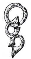 APH-4022 - Applique de harnais à trompettesbronzeApplique de harnais ajourée, constituée de deux motifs curvilignes 