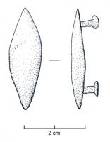APH-4027 - Applique de harnais en amandebronzeApplique ovale et légèrement bombée ; deux rivets de fixation au revers.