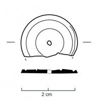 APP-4013 - Applique circulaire à décor incisébronzeApplique circulaire dotée d'une perforation centrale pour permettre sa fixation, et décorée au tour de gorges en 