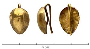 BCO-4040 - Boucle d'oreilleorPendant constitué d'un fil recourbé destiné à l'accrochage sur le lobe de l'oreille, recouvert par une coque creuse, semi-ovoïde.