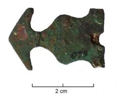 BOC-9025 - Contre-ardillon de boucle de chaussurebronzeElément foliacé, à extrémité en forme d'ancre, à charnière, avec face arrière plate. Le corps peut -être plein ou ajouré.