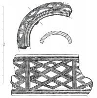 BRC-1104 - Bracelet à tige concave ou creuse de type indéterminébronzeFragment de bracelet à tige concave ou creuse, à section ouverte en C ou en V, orné ou inorné, de type indéterminé.
