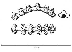 BRC-3523 - Bracelet à décor pastillé - Py AC-3251bronzeBracelet à jonc mince, recouvert de motifs plastiques rapportés en fort relief (