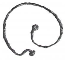 BRC-4041 - Bracelet ouvertfer ? bronze ?Bracelet ouverte de section ronde, étroite; extrémités en forme de petits tampons aplatis.