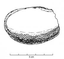 BRY-1004 - Broyeur ou concasseurpierre dureTPQ : -900 - TAQ : -750Galet présentant des traces d'utilisation comme broyeur.ou concasseur.
