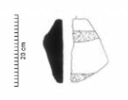 BRY-3001 - Molette de meule à va-et-vientpierreMolette de meule à va-et-vient de forme irrégulière, comportant une surface aplanie par le frottement contre la meule. ou non connue.