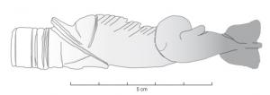 CNF-4023 - Canif : dauphinos, ferTPQ : 200 - TAQ : 400Canif en os dont une partie du manche représente un dauphin.