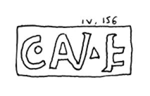 COV-4240 - Tuile estampillée C.AV (ou AN).Fterre cuiteTuile estampillée C.AV (ou AN).F (monogramme), dans un cartouche rectangulaire.