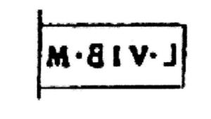 COV-4262 - Tuile ou brique estampillée L.VIB.Mterre cuiteTuile ou brique estampillée L.VIB.M[, en lettres rétrogrades, dans un cartouche rectangulaire.
