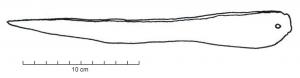 CTO-2001 - Coutelas à un rivetferCouteau (ou coutelas) à dos épais, droit ou légèrement concave. Le manche était fixé par l'intermédiaire d'un seul rivet.