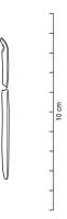 EPG-5014 - épingle simple à tête en forme de spatuleferTige de section circulaire effilée, dont l'extrémité proximale est aplatie en forme de goutte, formant une spatule.