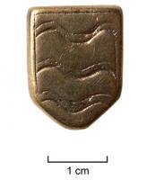 PDS-8001 - Poids de ville : AgdebronzePoids en forme d'écu à base triangulaire, aux armes de la ville d'Agde qui est 