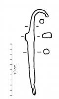 RTO-4002 - Dent de râteauferDent droite de section carrée avec une longue soie recourbée vers l'extérieur et butée latérale proéminente à l'opposé.