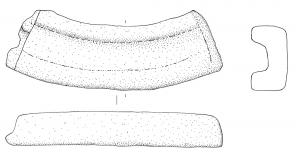 SIT-4067 - Support de situlebronzeSupport massif, en arc de cercle creusé d'une large gorge sur la face externe.