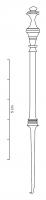 AIC-4011 - Aiguille chirurgicale ou érignebronzeInstrument d'oculiste présentant un crochet pointu plus ou moins courbé à son extrémité, monté sur un manche cylindrique souvent mouluré.