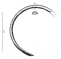 BRC-1160 - Bracelet ouvert à extrémités aminciesbronzeBracelet ouvert, inorné, de section demi-circulaire ou plano-convexe, avec ou sans méplats latéraux et à extrémités amincies, voire pointues.
