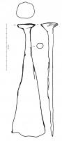 CIS-4020 - Ciseau droitferOutil à tête matée de section circulaire irrégulière, prolongée par une lame s'évasant nettement et lui donnant une forme de spatule. Profil triangulaire régulier.
