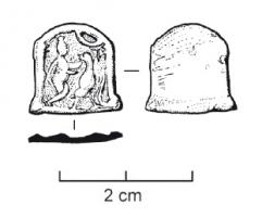 CLE-4181 - Clé-bagueargentClé-bague coulée, simple anneau à partir duquel se projette latéralement un panneton parfois ajouré, constitué d'une feuille quadrangulaire aux bords découpés, ornée d'un motif en léger relief ou travaillé à jour.