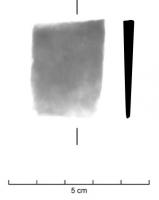 COI-6001 - Coin ou cale en fer rectangulaireferRectangle métallique relativement fin, de section triangulaire, dont le 