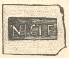 COV-4023 - Tuile estampillée NICIIterre cuiteTuile estampillée NICII, dans un cartouche rectangulaire.