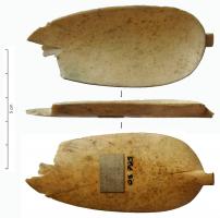 CUI-4041 - LigulaosCuiller à grande ligula de forme ovale, allongée, prolongée par une tige de préhension dont l'extrémité vient soutenir le dos convexe du cuilleron.