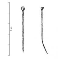 EPG-7002 - Épingle à tête enrouléeargentEpingle à tête rapportée, faite d'un fil enroulé et martelé pour obtenir une tête sphérique ou subsphérique.