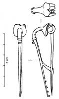 FIB-3998 - Fibule à ailettes naissantes, type AylesfordbronzeFibule à arc tendu, évasé à la tête (