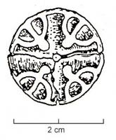 FIB-6029 -  Fibule circulaire émaillée, Kreuzemailfibel formes atypiques