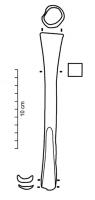 GGE-4002 - Gouge à douilleferGouge à longue douille, dont la lame triangulaire présente une extrémité de section concavo-convexe.