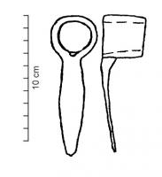 HOU-4018 - HoueferHoue à longue lame trapézoïdale ou ogivale et douille à œil circulaire sans surface de frappe.