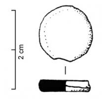JTN-4004 - JetonosJeton découpé avec deux faces lisses; diamètre de 12 à 23mm, épaisseur 1,5 à 4mm; tranche biseautée avec des parois de profil variable : droite, facettée ou parfois arrondies.
