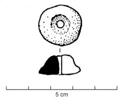 LSL-3001 - Plomb de pêche tronconiqueplombObjet circulaire, de profil tronconique mais parfois surbaissé, voire aplati (et souvent très irrégulier). La face inférieure est plane.