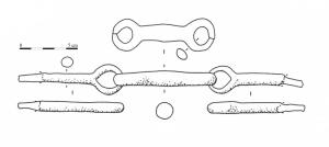 MRS-3038 - Mors à anneau latéraux articulé en ferferMors de filet articulé, composé de deux canons, chacun composé d'un anneau latéral et relié par une pièce centrale en forme de 8.