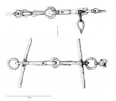 MRS-5004 - Mors articulé à barrettesferMors de filet à canon articulé,barrettes rectilignes et anneaux circulaires.   