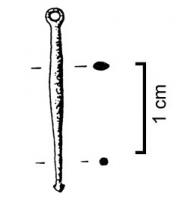 PDQ-3025 - Pendant ou aiguilletteorMince tige rectiligne, équipée d'un côté d'un œillet, de l'autre d'un lest arrondi ou ovoïde.
