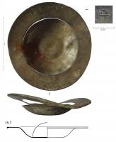 PLA-9008 - Assiette à marlibronzeAssiette plate, à large marli lisse, horizontal ou oblique, carène arrondie et fond plat.