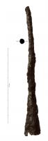 PTL-4009 - Pointe de lanceferArmature à longue douille tronconique et pointe de section indéterminée, très effilée.