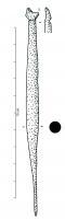STY-4128 - StyletferStylet constituée d'une tige à renflement central avec un côté effilé et un autre écrasé pour former une palette spatule en forme de demi-lune. 