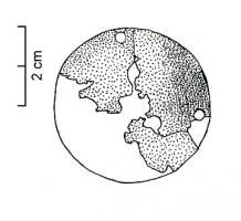 BLC-3004 - Plateau de balanceferPetit plateau de balance circulaire, avec perforations elles-aussi circulaires.