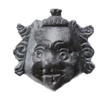 CLD-4043 - Clou décoratif : tête d'enfantbronzeTPQ : 1 - TAQ : 250Clou décoratif entièrement en bronze, représentant une tête d'enfant, reconnaissable à ses proportions et à son corymbe.