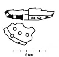 FAI-2002 - Faisselle indéterminéeterre cuiteFragment de faisselle en céramique non tournée, percé de multiples trous.