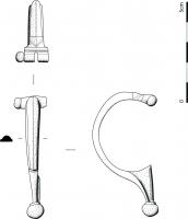 FIB-41578 - Fibule type Aucissa précocebronzeFibule à charnière repliée sur l'extérieur. L'arc peut être orné de deux incisions en 