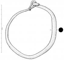 IND-4323 - Bracelet à extrémités nouéesplombTPQ : -30 - TAQ : 500Bracelet massif à jonc légèrement renflé; les extrémités effilées sont sommairement nouées en crochets.