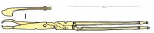 PCC-4005 - Pince chirurgicalebronzePince sur axe;  les mors ovales et latéralisés comportent sur le côté une série de denticules parfaitement imbriqués. Poignées massives, facettées, extrémités en balustre.