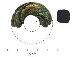 PRL-3516 - Perle annulaire gracile : décor de filets spiralés - gr. Haevernick 23