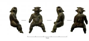 STE-4425 - Statuette : Silène(?)bronzeStatuette en bronze pouvant représenter Silène nu chevauchant une outre.